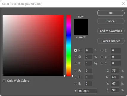 Adobe Photoshop color picker
