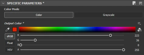 Substance Designer output color parameters