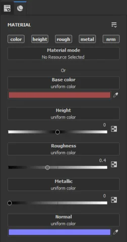 Substance Painter material panel