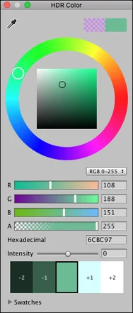 Unity HDR color picker, light theme