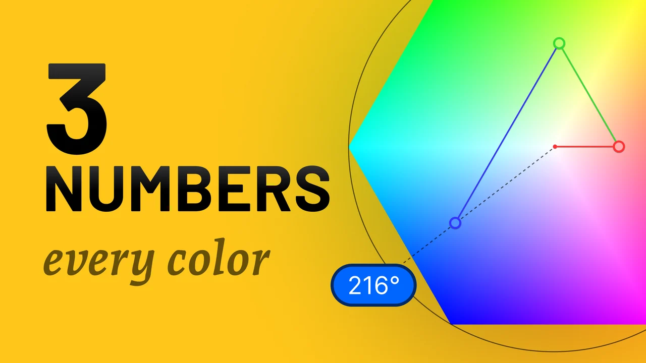 Thumbnail round 2: 3 numbers, every color, in Black on Yellow beside a cropped hexagon
