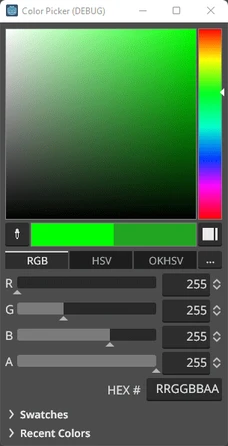 Color picker in Adobe XD, Version Z