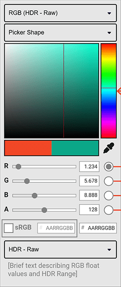 Color picker wireframe, version B