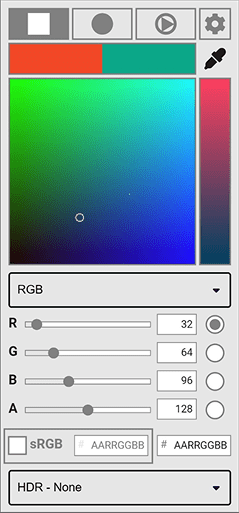Color picker wireframe, Version C