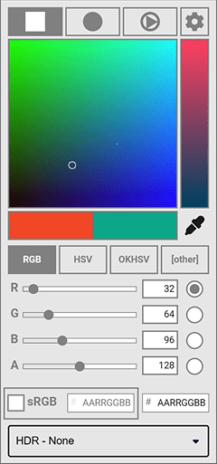 Color picker wireframe, Version D