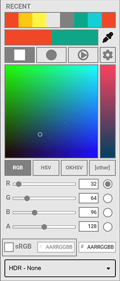 Color picker wireframe, Version E