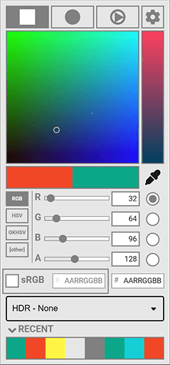 Color picker wireframe, Version F
