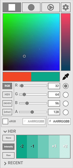 Color picker wireframe, Version G