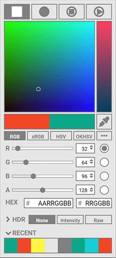 Color picker wireframe, Version H
