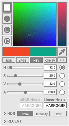 Color picker wireframe, Version K