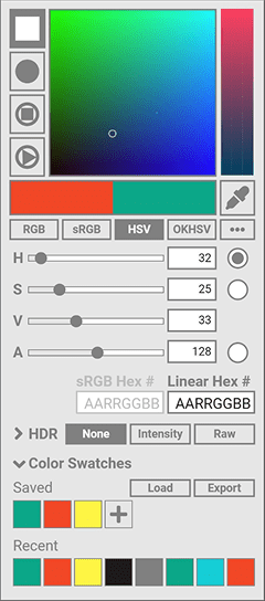 Color picker wireframe, Version L