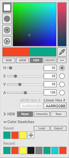 Color picker wireframe, Version M