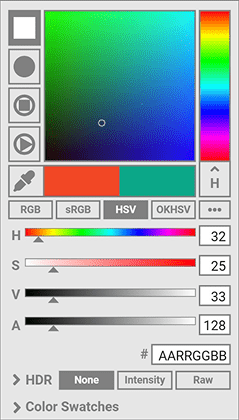 Color picker wireframe, Version N