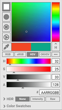 Color picker wireframe, Version O