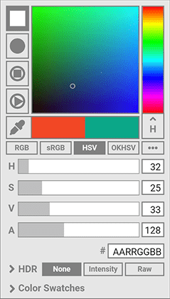 Color picker wireframe, Version P