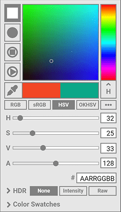 Color picker wireframe, Version Q