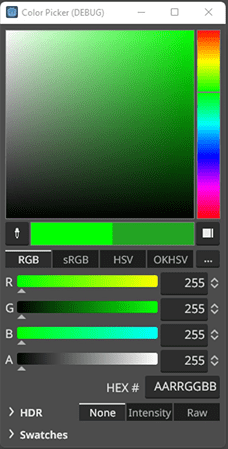 Color picker wireframe, Version R