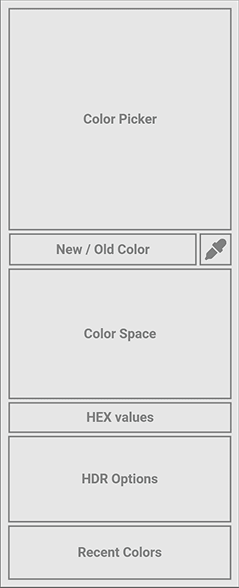 Color picker wireframe, Reference layout